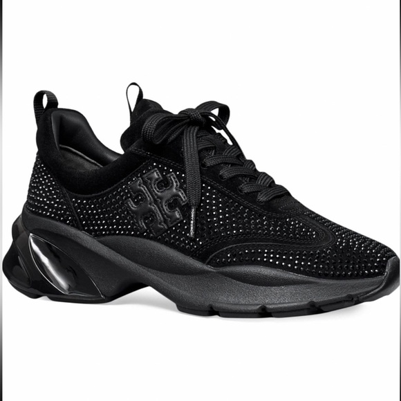 Tory Burch Good Luck Double T Logo Sneakers Perfect Black / Perfect Black 11M - Picture 6 of 8